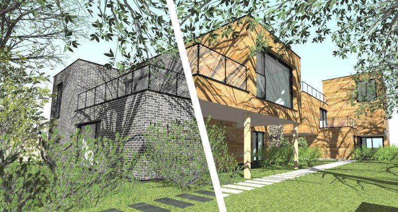 Artlantis RT² umožňuje ve stejném projektu nezávisle porovnávat a rozvíjet několik architektonických řešení.