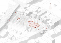 Vítězný návrh studia m2au na rekonstrukci Škroupova náměstí v České Lípě, zima