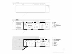 Rodinný dům ve svahu, půdorysy, masparti
