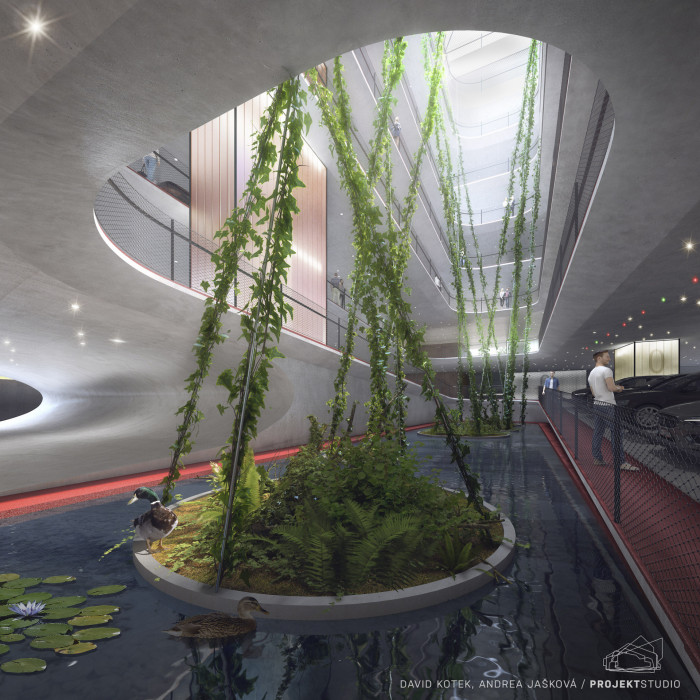 Vítězný projekt v soutěži na parkovací dům v Ostravě od kanceláře PROJEKTSTUDIO.