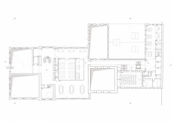 Projekt na obnovu bývalých jatek pro PLATO, půdorys první patro