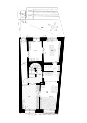 Půdorys 1. NP (Dům v Kutné Hoře, BYRÓ architekti)