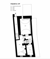Rekonstrukce měšťanského domu č.p. 38 v Příboře, půdorys 1PP, ADHJ