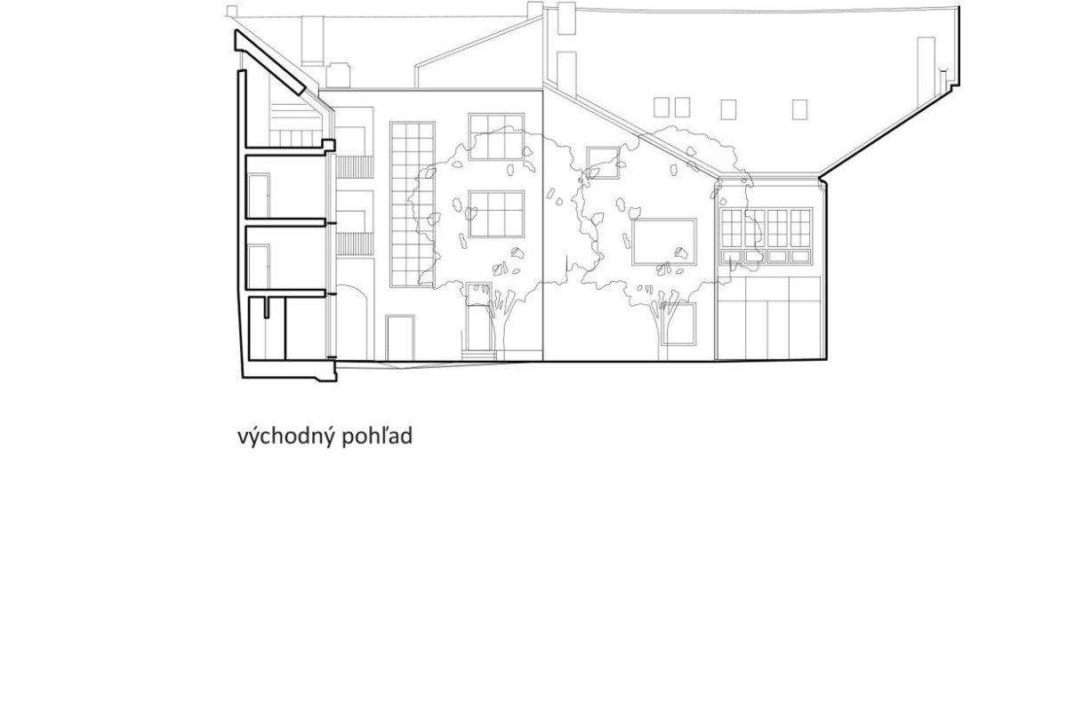 Projekt Nádvoří v Trnavě, Vallo Sadovsky architects, východní pohled