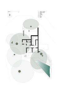 Půdorys spodního podlaží s ložnicemi ((Studio House na Kostarice, Formafatal))