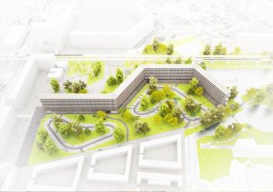 Vítěz letošní ceny Mies van der Rohe, panelákový dům deFlat v Amsterdamu od NL architects a XVW architectuur, půdorys