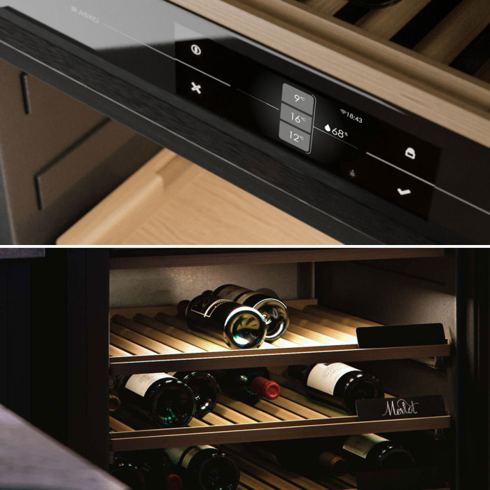 Vinotéka je vybavena malými křídovými štítky na každé polici, které umožňují označit jednotlivé lahve ve vaší sbírce.