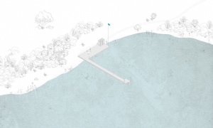 Vu Dinh Quang, Daniela Míková a Ondřej Novák, Malá architektura pro Velký rybník, molo s převlékárnami v lomu - foto