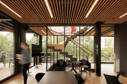 Ve Veselí nad Moravou vzniklo nové Bistro Dog in Dock podobající se lodi. Navrhlo ho architektonické studio Black n’Arch, postavené je z modulů.