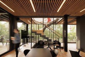 Ve Veselí nad Moravou vzniklo nové Bistro Dog in Dock podobající se lodi. Navrhlo ho architektonické studio Black n’Arch, postavené je z modulů.