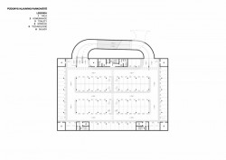 Vítězný návrh nové podoby Senovážného náměstí v Českých Budějovicích - půdorys parkingu 1PP