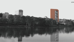 Návrh studentského bydlení v Holešovicích, vizualizace, Richard Múdrý.