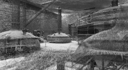 Mračno bodů: Pohled do varny zachycený mobilním 3D laserovým skenerem GEOSLAM ZEB1