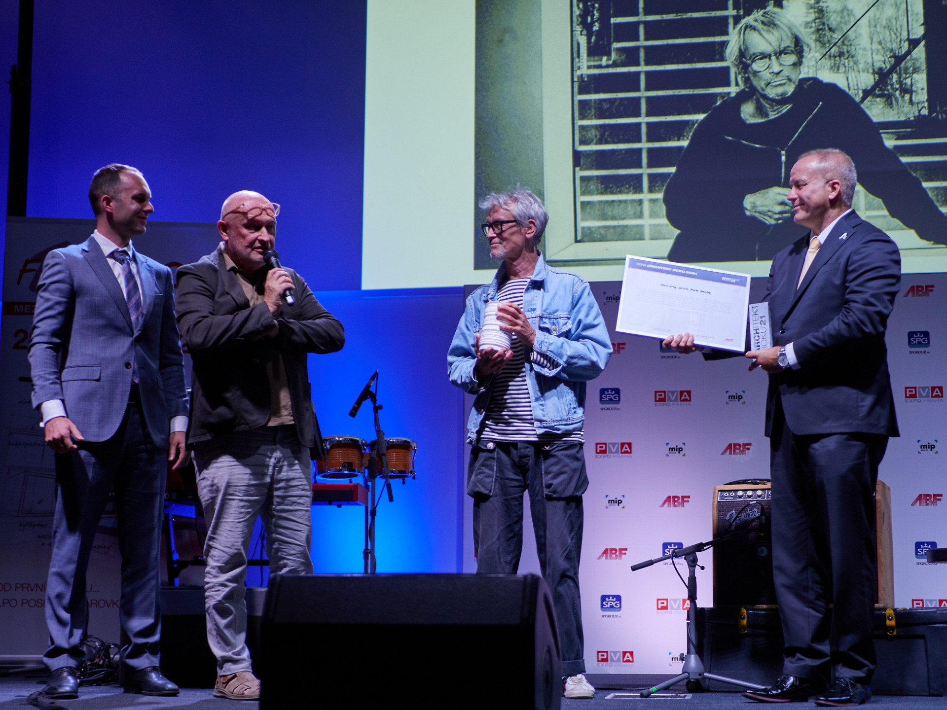 Jan Hejhálek, Zdeněk Fránek, Petr Stolín, Pavel Sehnal, Vyhlášení Architekt roku 2021.