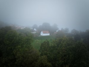 Dům leží v rozlehlé zahradě, která dříve patřila tamnímu zámku. (Dům Oskar, Jan Žaloudek)