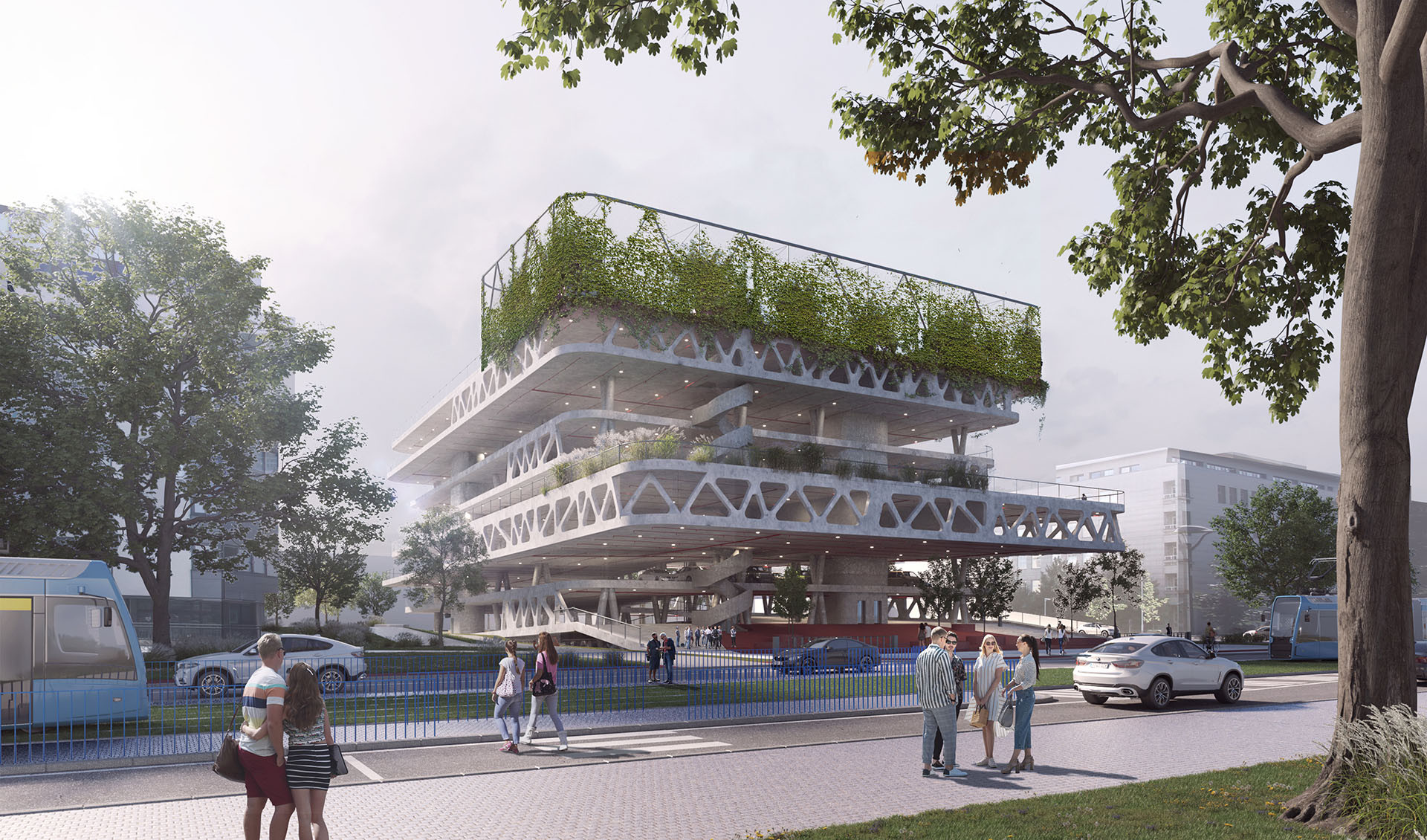 V Ostravě roste nový parkovací dům podle návrhu ateliéru PROJEKTSTUDIO EUCZ. (Parkovací dům v Ostravě, PROJEKTSTUDIO EUCZ)