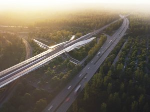 Návrh terminálu vysokorychlostní železnice v Pávově na okraji Jihlavy. Česko-francouzský tým monom a AREP ARCHITECTS zvítězili v architektonické soutěži.