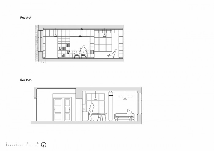 Byt na Žižkově, řez bytem, DDAANN