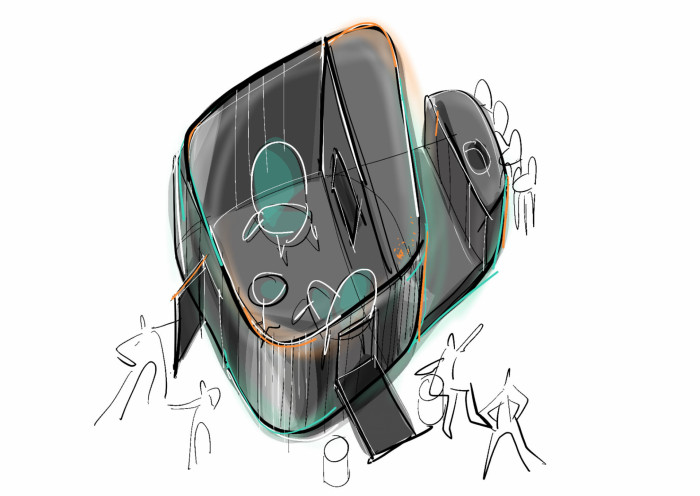 Kanceláře společnosti Livesport, Studio Reaktor / Jakub Heidler, Jan Kačer, skica