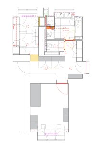 Půdorys (Rekonstrukce bytu ve Vršovicích, Amulet architekti)