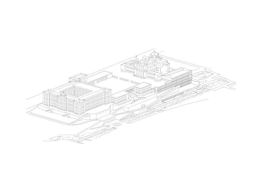Emilio Tuñón Architects, Mansilla + Tuñón Arquitectos, Královské umělecké sbírky, axonometrie