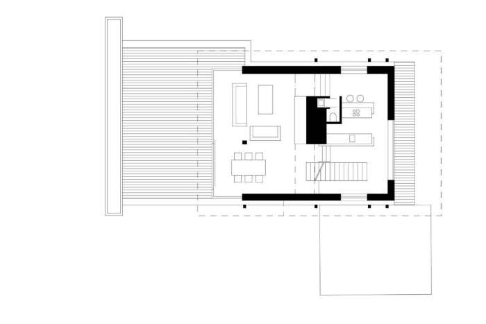 Půdorys 2. NP (Rekonstrukce experimentálního domu v Rožnově pod Radhoštěm; Kamil Mrva)