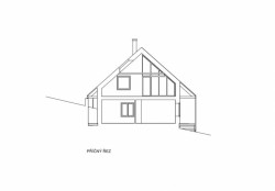 Rodinné domy s možností pronájmů Nové Městečko, příčný řez, A.LT Architekti