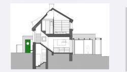 Rodinný dům na Spořilově, řez, BARAAK Architekti, zdroj : autorská zpráva