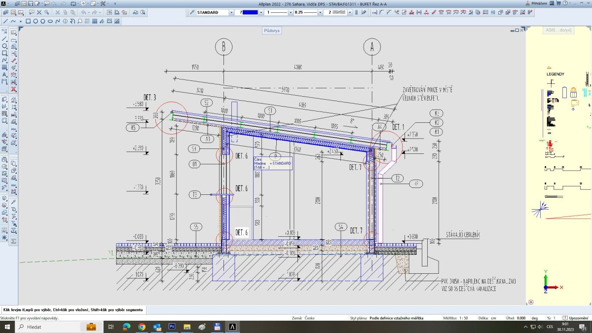 3D model a kompletní projektová dokumentace byla vypracována v programu Allplan