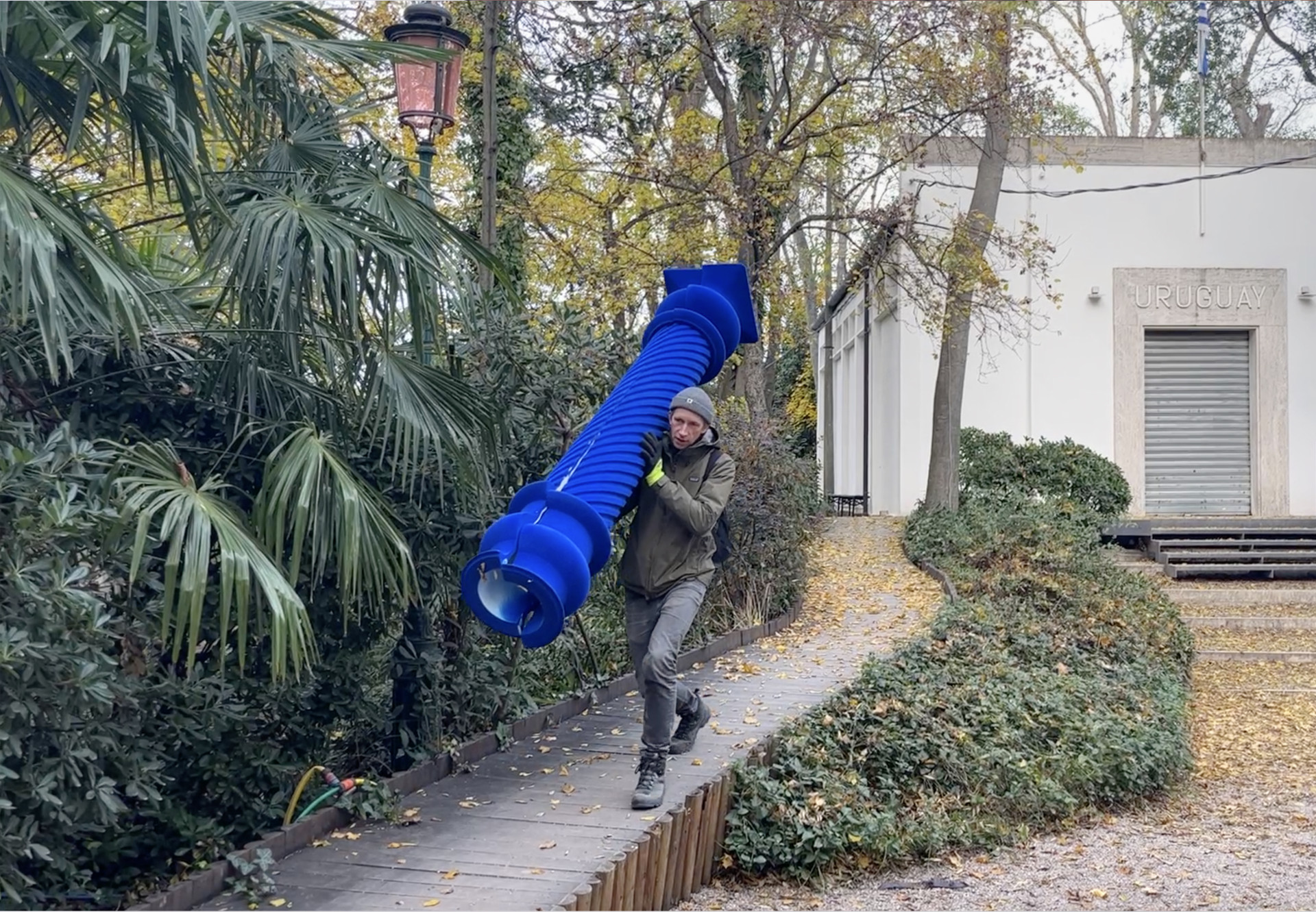 Německý pavilon vystavuje pozůstatky předchozích bienále. Je to architektura?