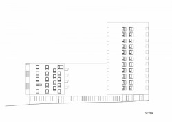 Bytový dům Na Sylvánu v Plzni, PRO-STORY, severní fasáda