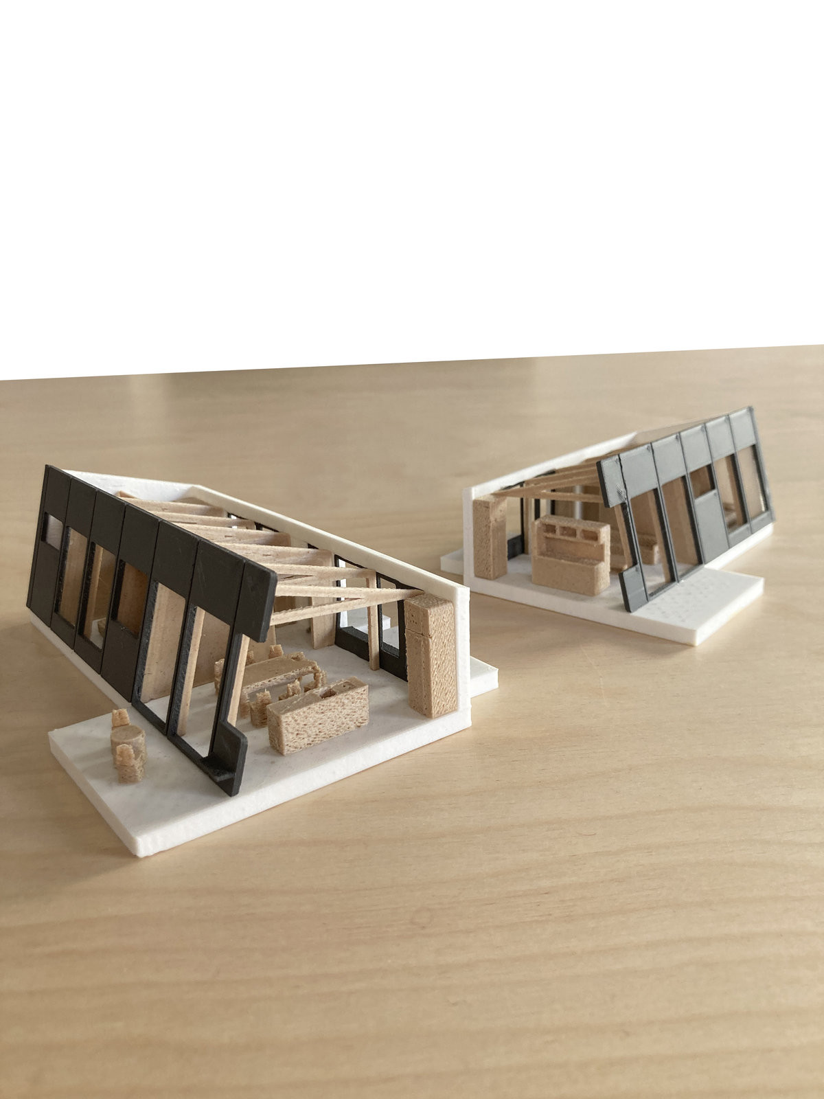 Fyzický model domu (Dům se šikmou fasádou; Papundekl architekti)