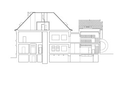 Přístavba ke školce Montessori v Jablonci nad Nisou, Mjölk architekti: Řez