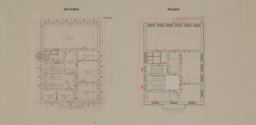 2. nadzemní podlaží - srovnání