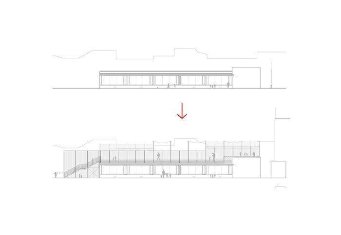 Škola v Barceloně od Harquitectes, půdorys