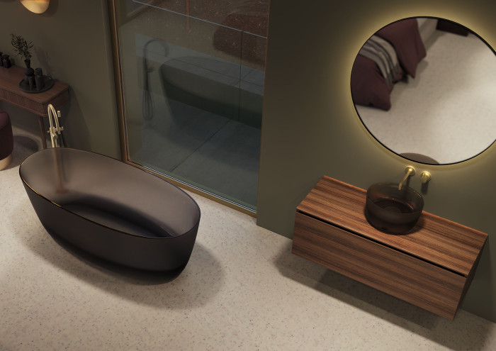 Novinka od značky RIHO, polopropustná vana Oval vyrobená unikátní technologií Solid Frosted