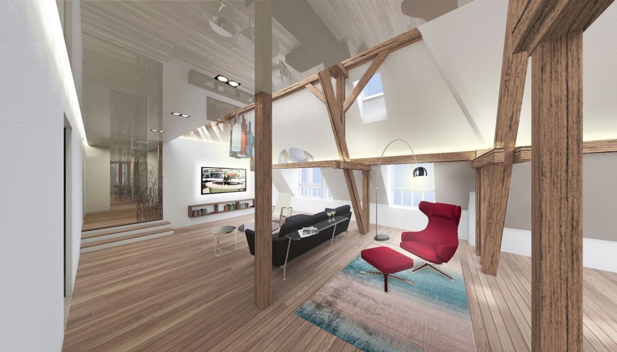 ASGK Design, Podkrovní apartmá Josefov, vizualizace - foto