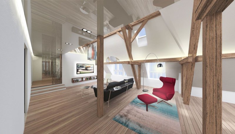ASGK Design, Podkrovní apartmá Josefov, vizualizace - foto