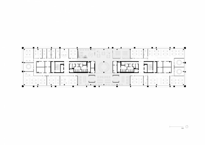 Nové sídlo finanční skupiny J&T, CMC architects / Vít Máslo, David Richard Chisholm, půdorys 6NP