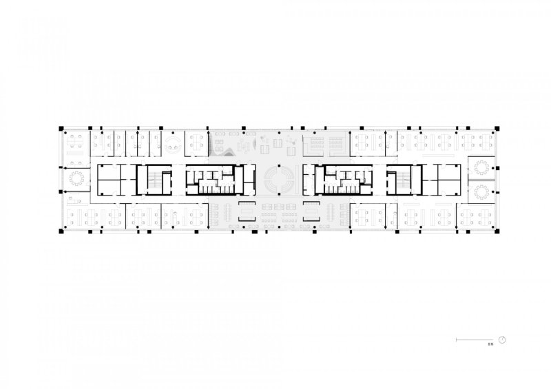 Nové sídlo finanční skupiny J&T, CMC architects / Vít Máslo, David Richard Chisholm, půdorys 6NP