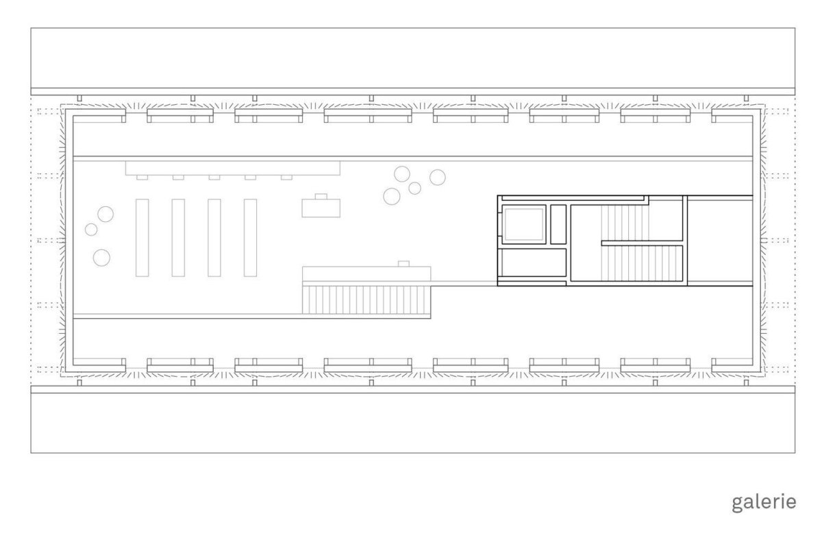 Knihovna v Kressbronnu, Steimle Architekten, půdorys 2NP
