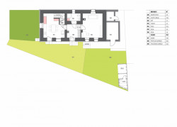 Rekonstrukce rodinného domu v Černošicích, půdorys 1 NP, 3+1 architekti
