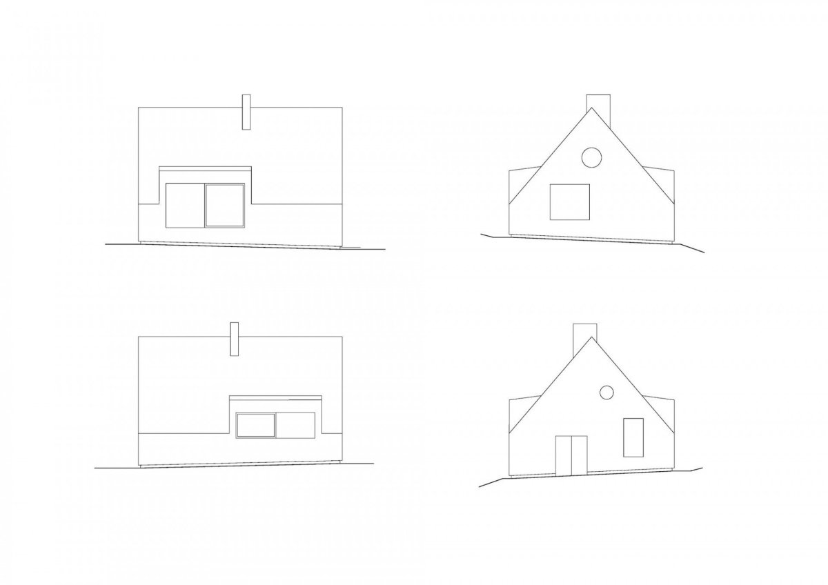 Chata pod Bukovou, Mjölk architekti, pohledy dům