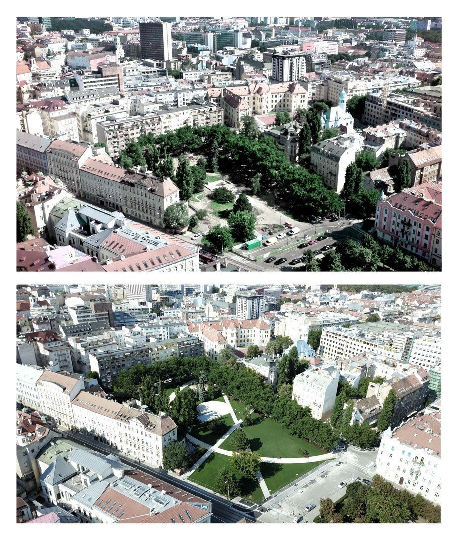 Landererov Park, Šafárikovho námestie před a po proměně, fbcc architecture