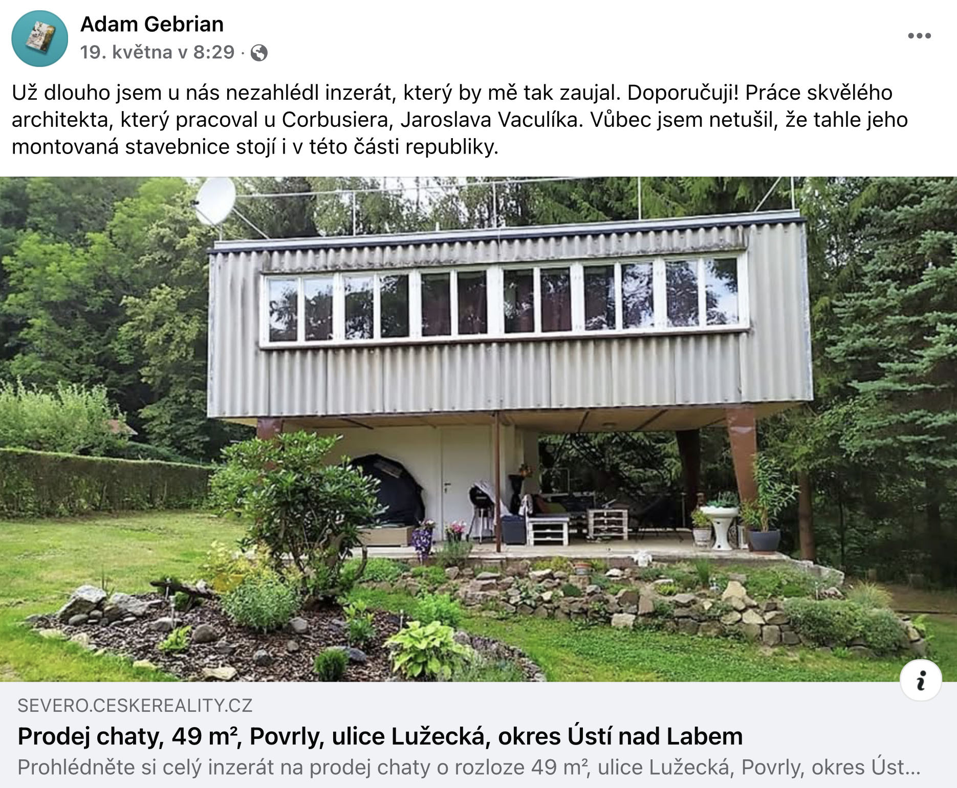 Ikonická stavba Jaroslava Vaculíka byla na prodej.