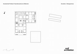 Čtyři modulární školy v Mnichově, půdorys 2np, Wulf architekten