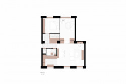 Byt pri Štrkovci, Atelier 27.9 / Lenka Némethová, Michaela Pivoňková, půdorys nový stav