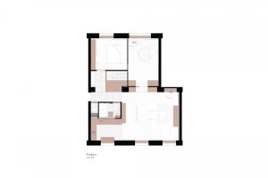 Byt pri Štrkovci, Atelier 27.9 / Lenka Némethová, Michaela Pivoňková, půdorys nový stav
