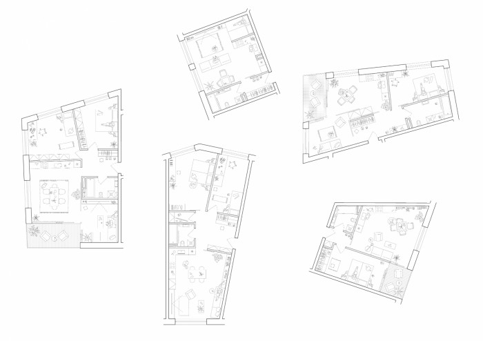 Bytové domy 4 Dvory, Malý Chmel, byty