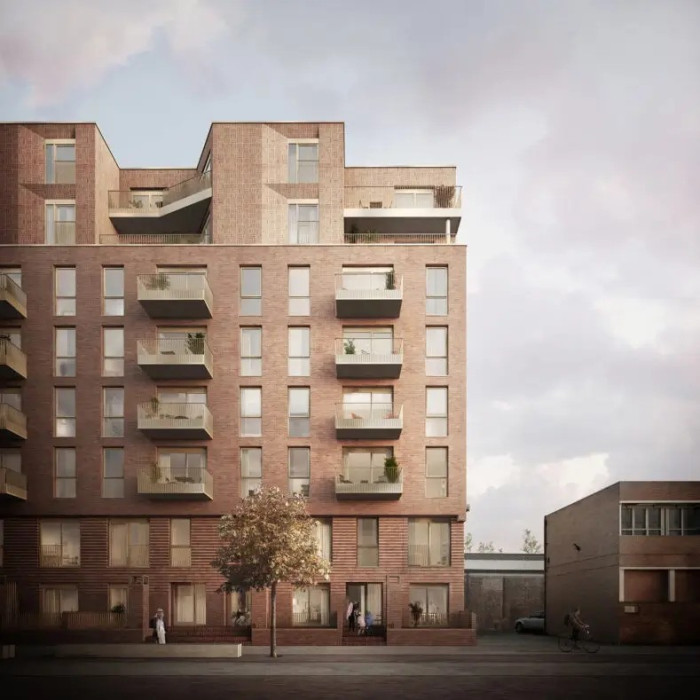 Okenní a dveřní systém s tepelnou izolací MB-79N na Worrall Street (Salford Dye Works) ve Spojeném království v Manchesteru.